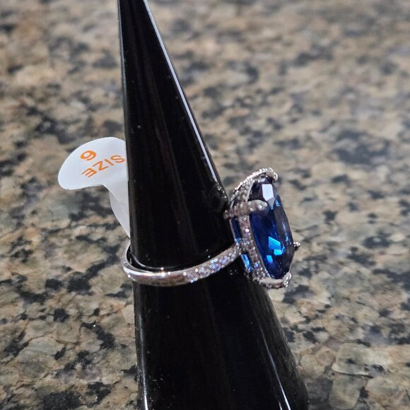 Bomb Party RG66974 "Joyful Embrace" Aqua Blue Spinel Sz 6 - Picture 3 of 5